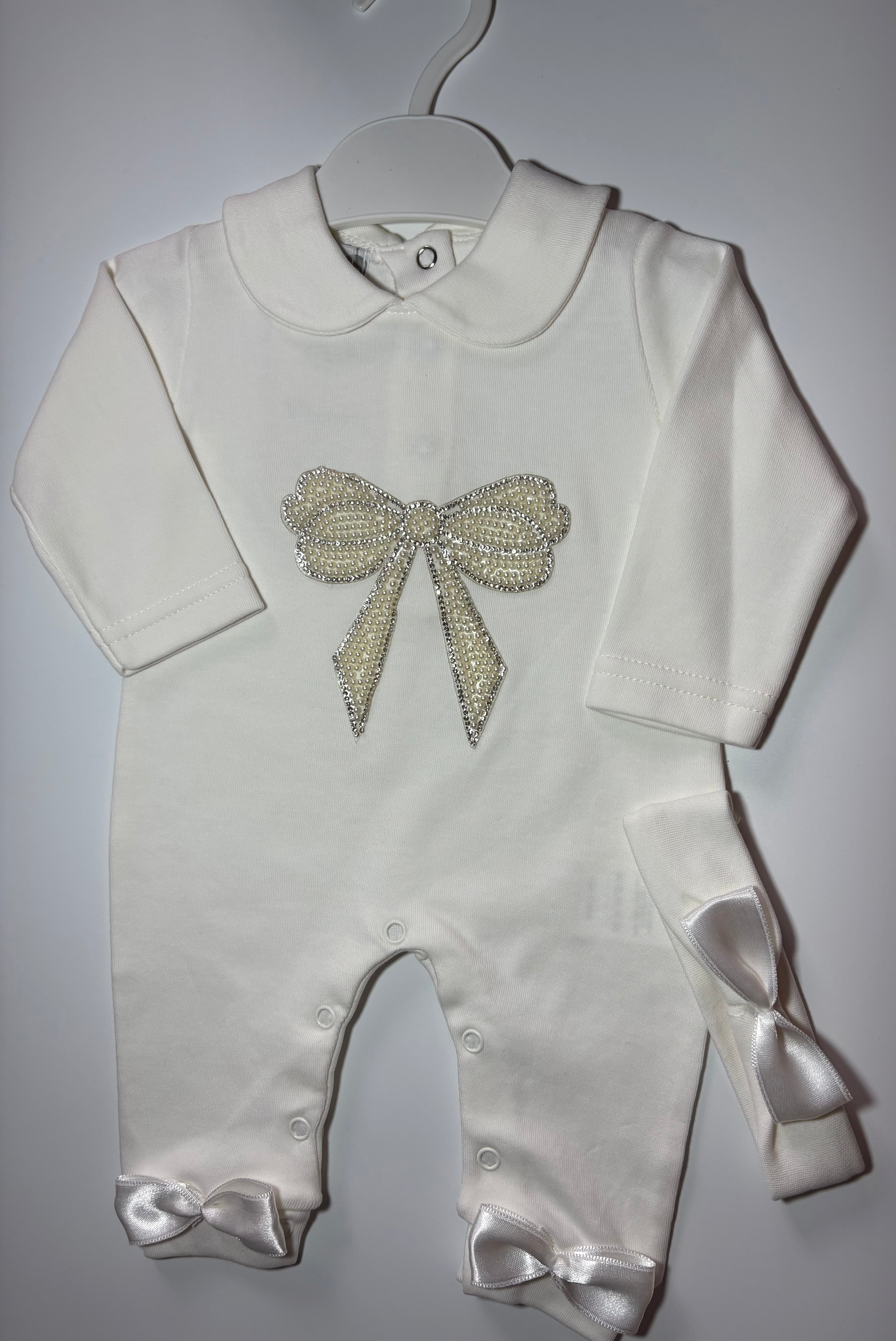 Pearl Bow Baby Grow