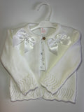 White Bow Collar Cardigan