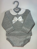 Grey Bow Romper