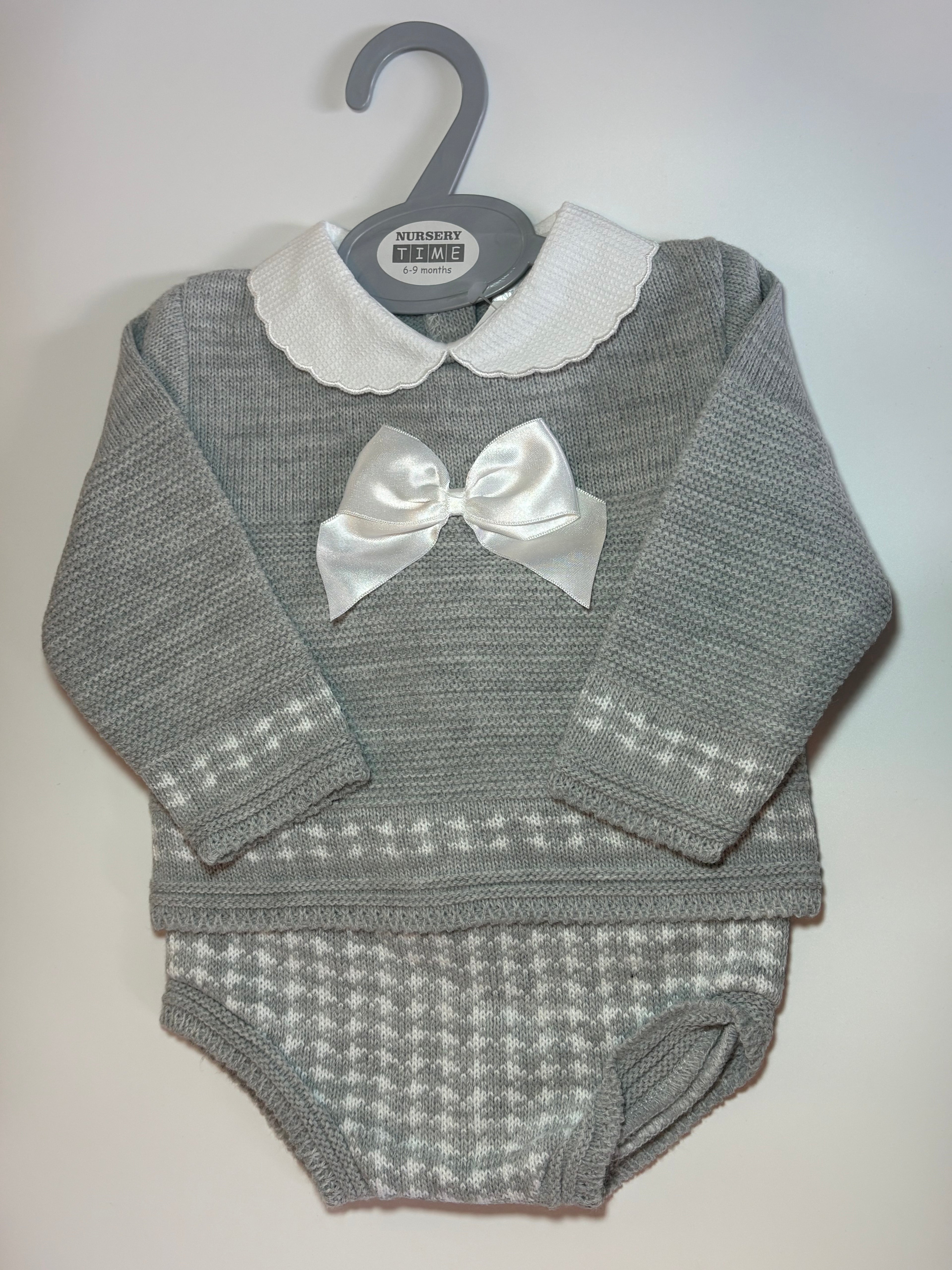 Grey Bow Romper