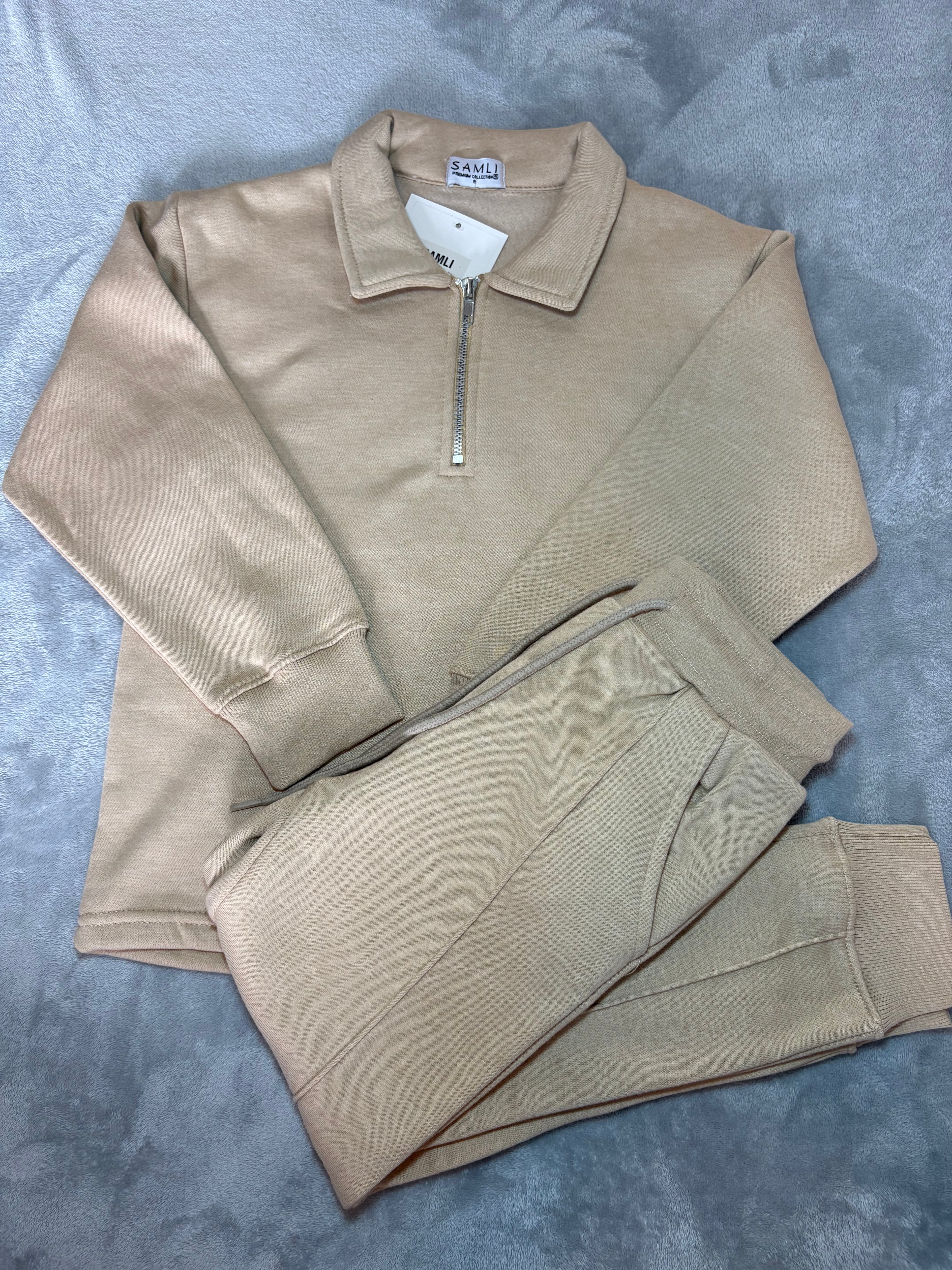 Sand Quarter Zip Set