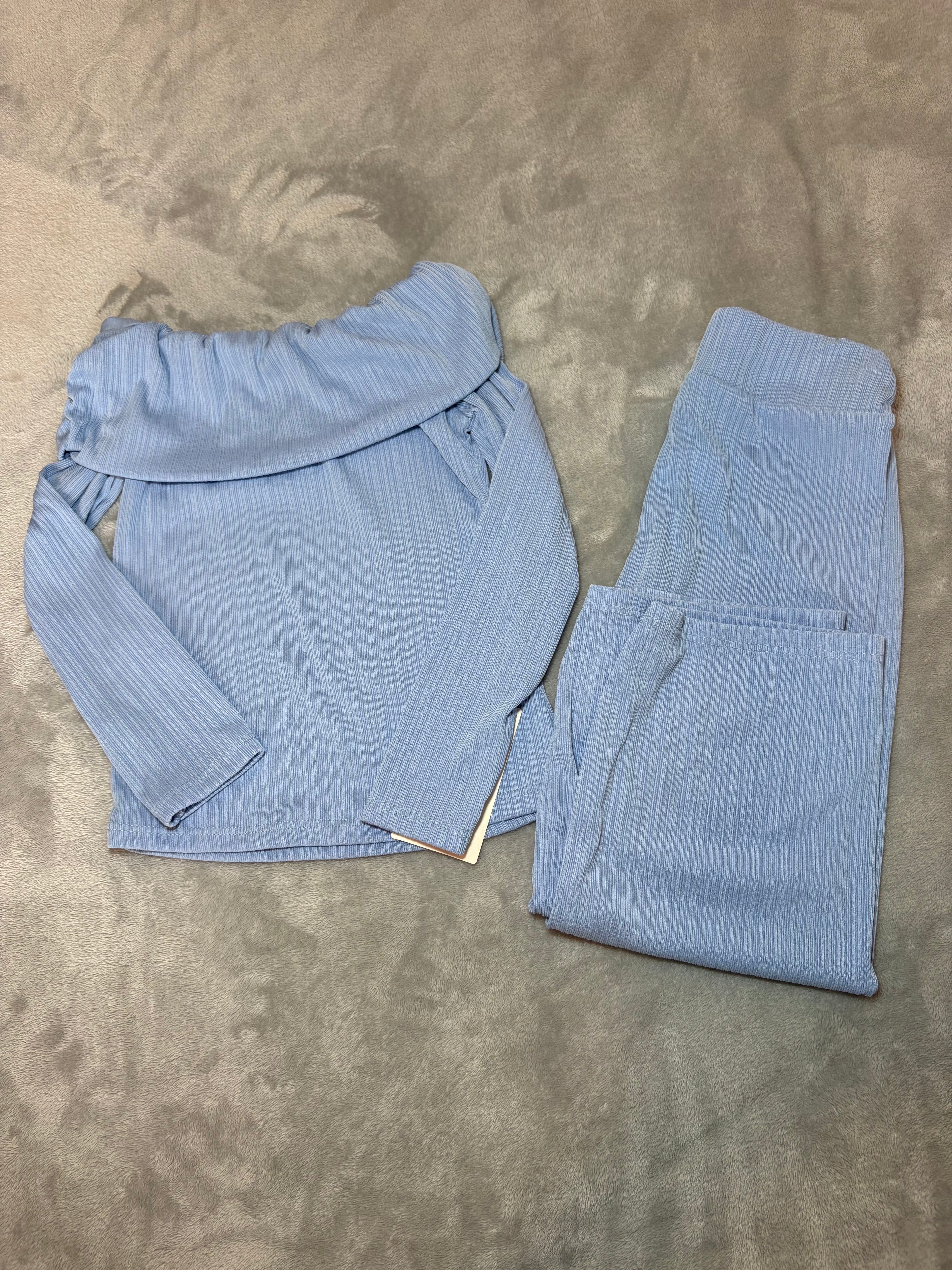 Blue Off Shoulder Set