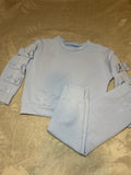 Blue Bow Sleeve Lounge Set