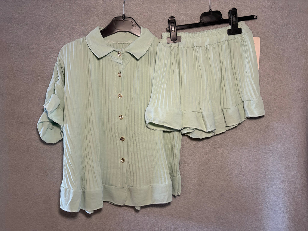 Frill Trim Shorts Set